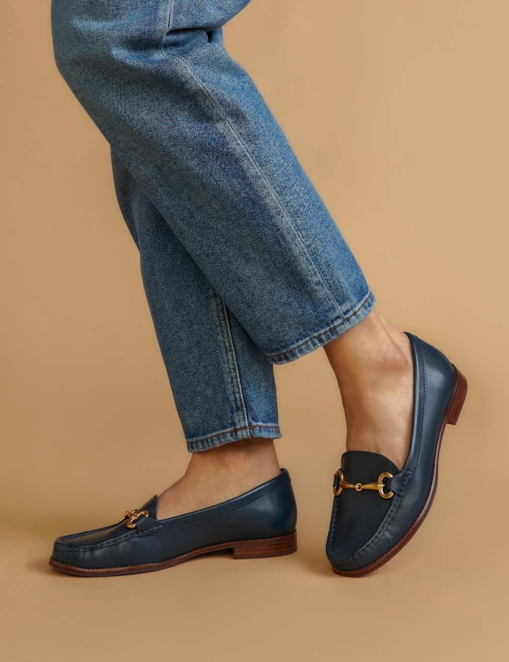 Wide Fit Leather Flat Loafers 1 of 7