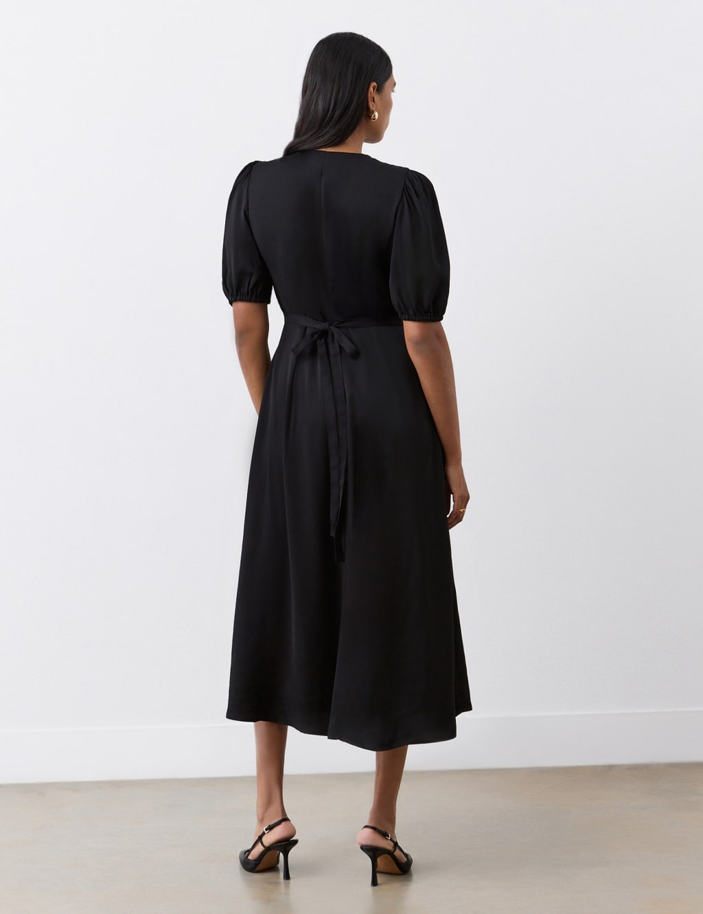 Crepe Midi Tea Dress 3 of 4