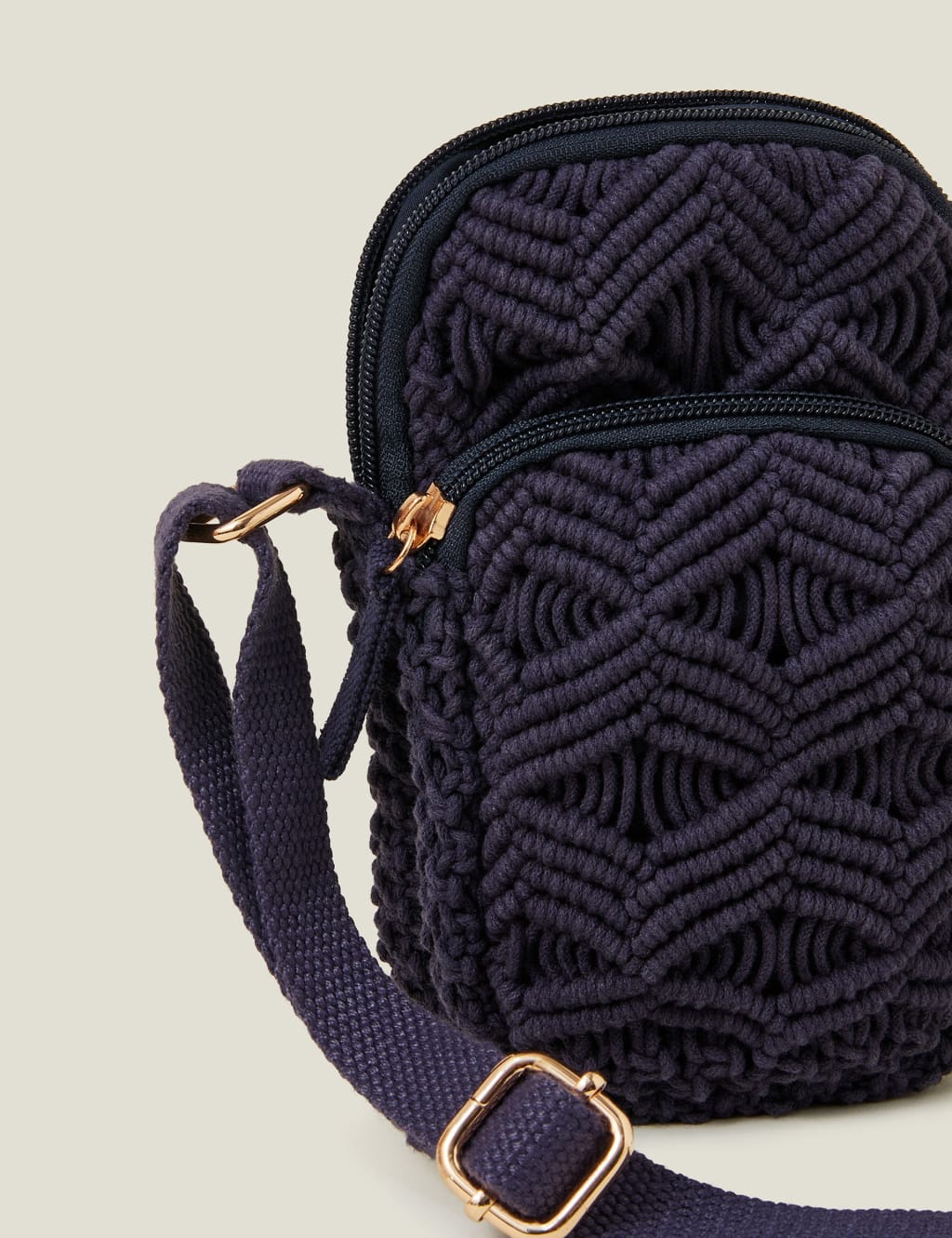 Pure Cotton Macrame Cross Body Phone Bag 4 of 4