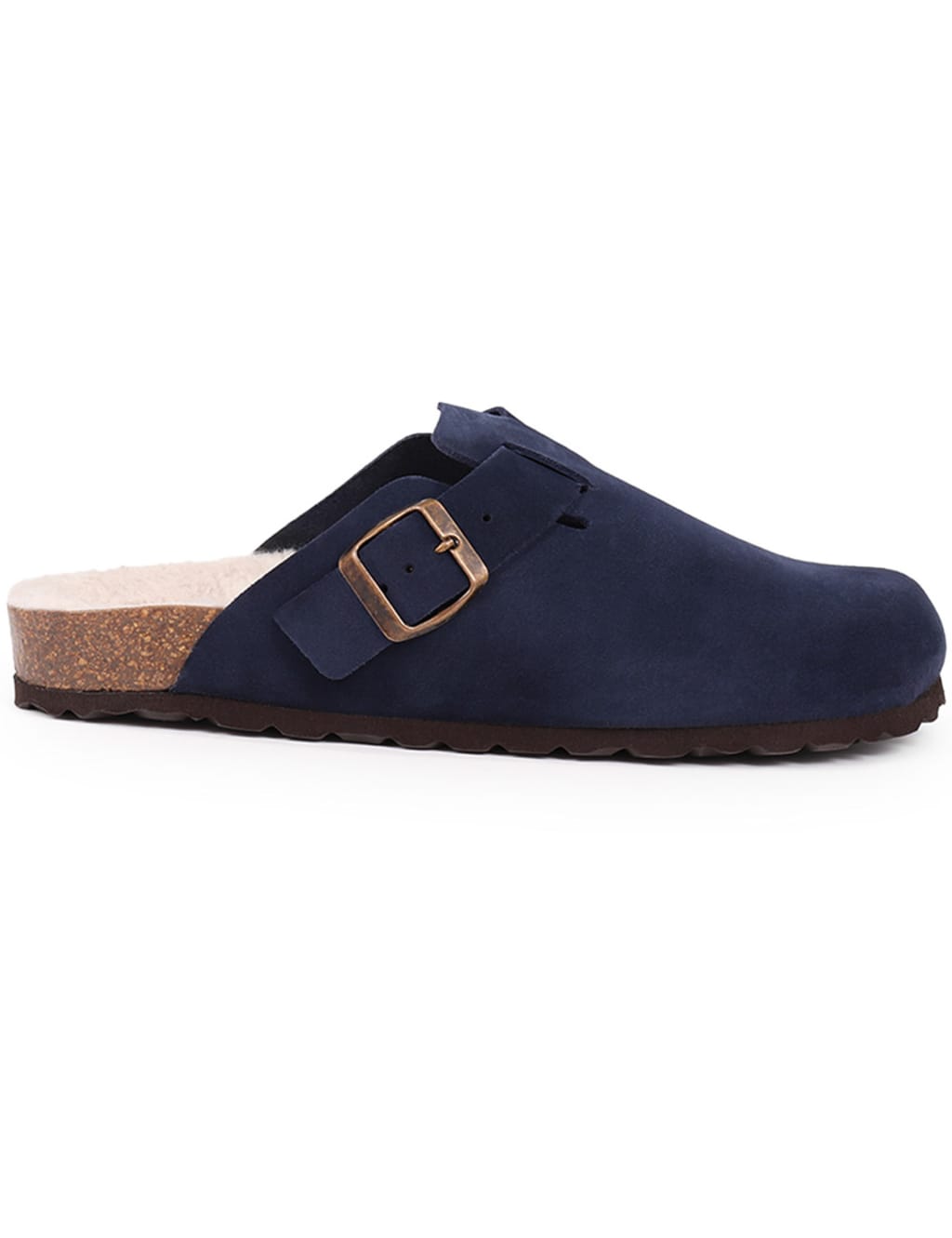 Leather Faux Fur Lined Mule Slippers 2 of 7