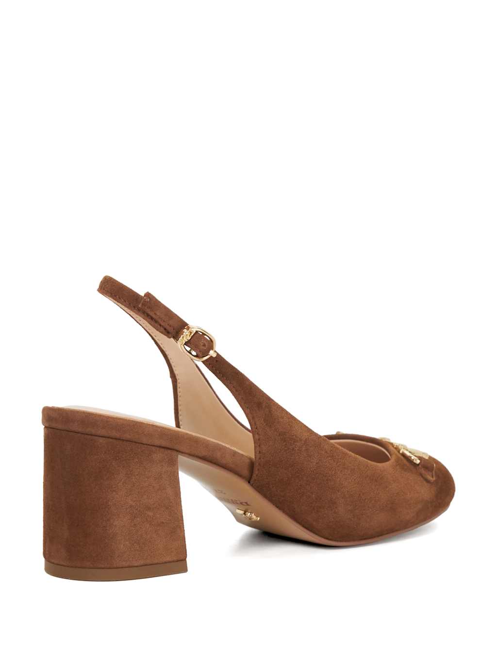 Leather Block Heel Slingback Shoes 3 of 5