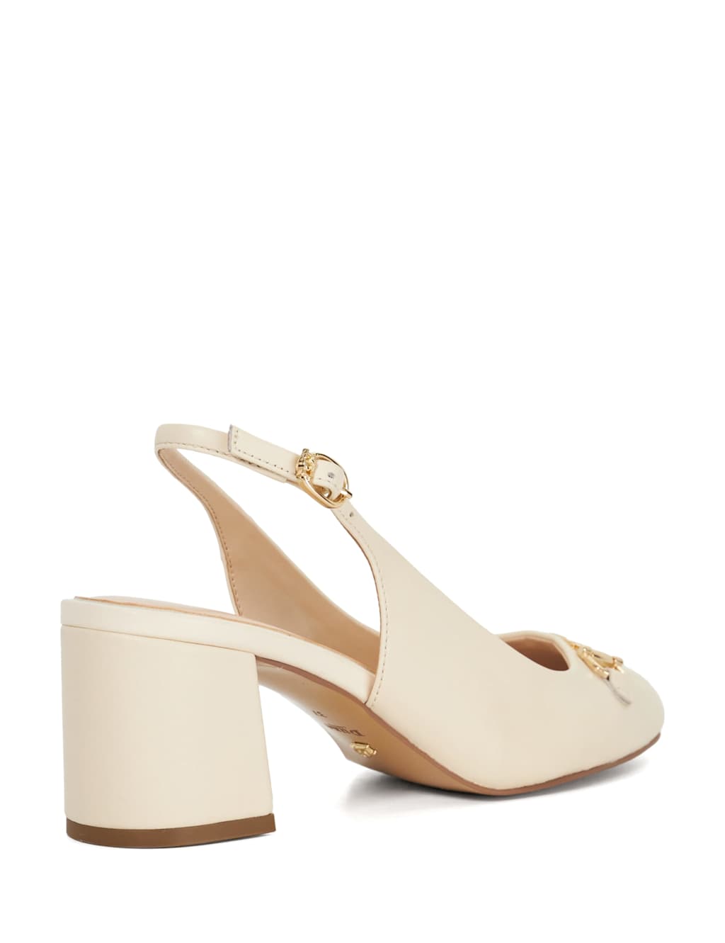 Leather Block Heel Slingback Shoes 3 of 5