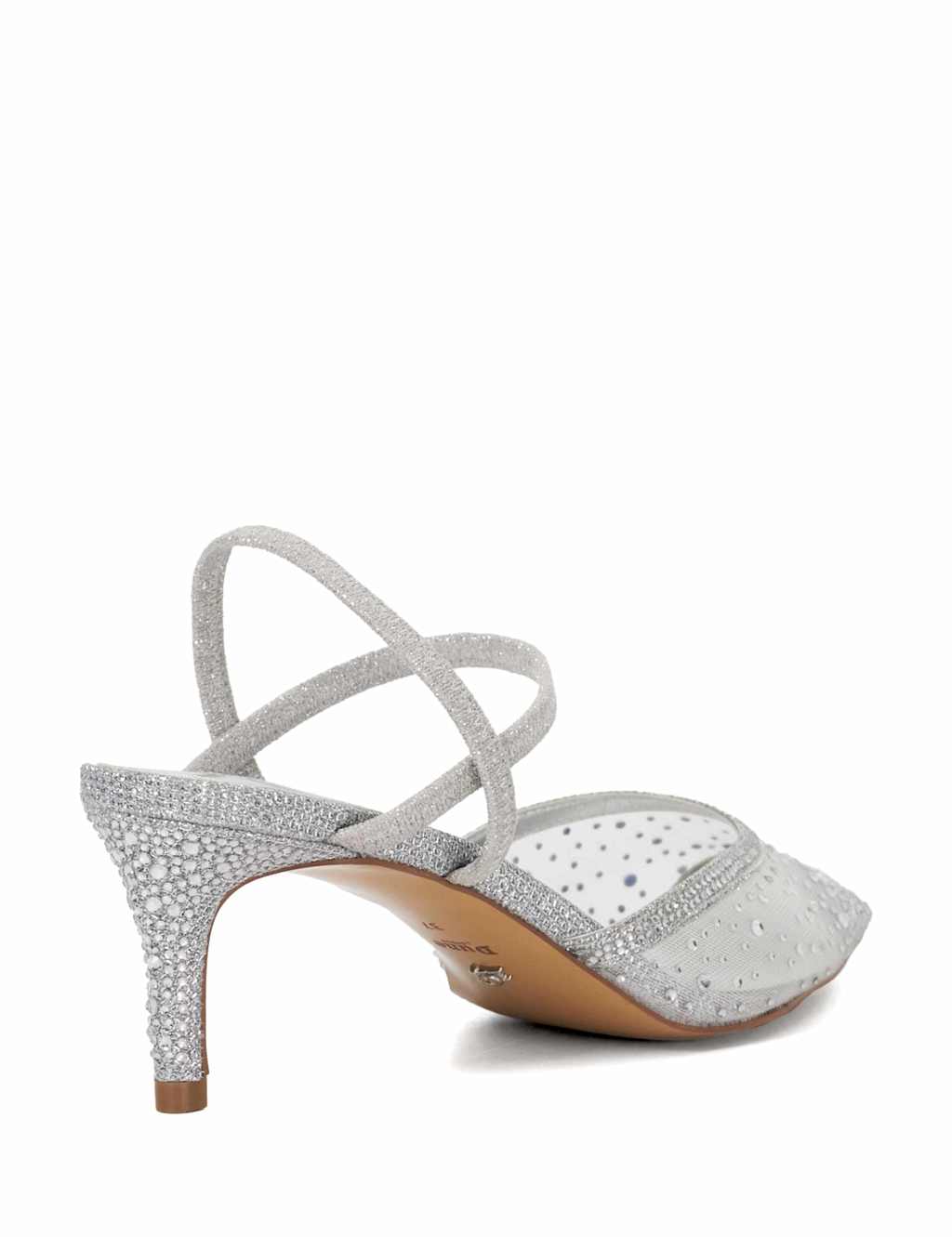 Wide Fit Glitter Stiletto Heel Slingback Shoes 5 of 6