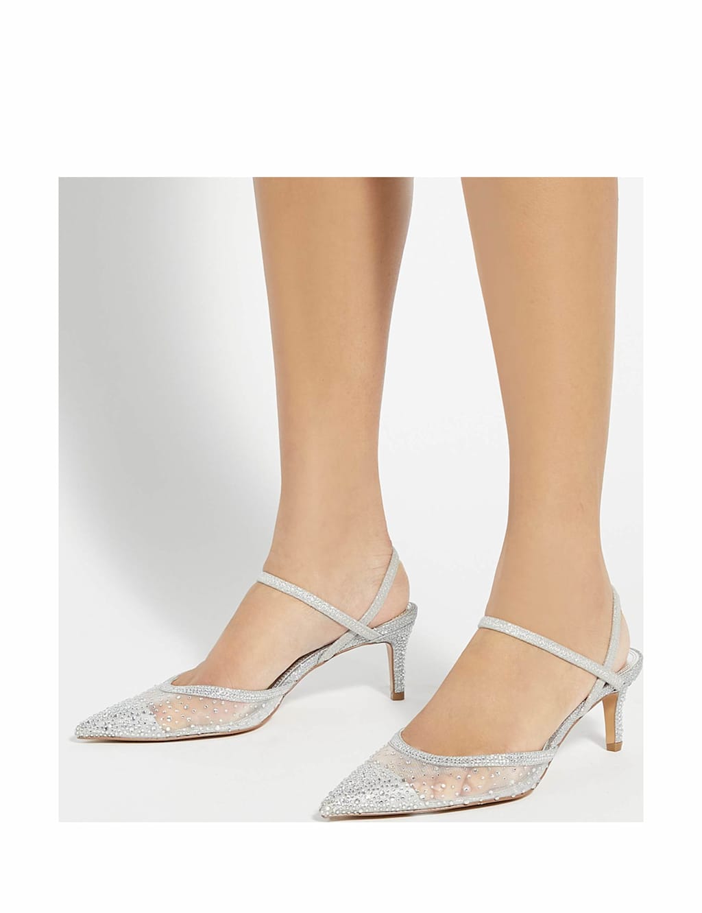 Wide Fit Glitter Stiletto Heel Slingback Shoes 2 of 6