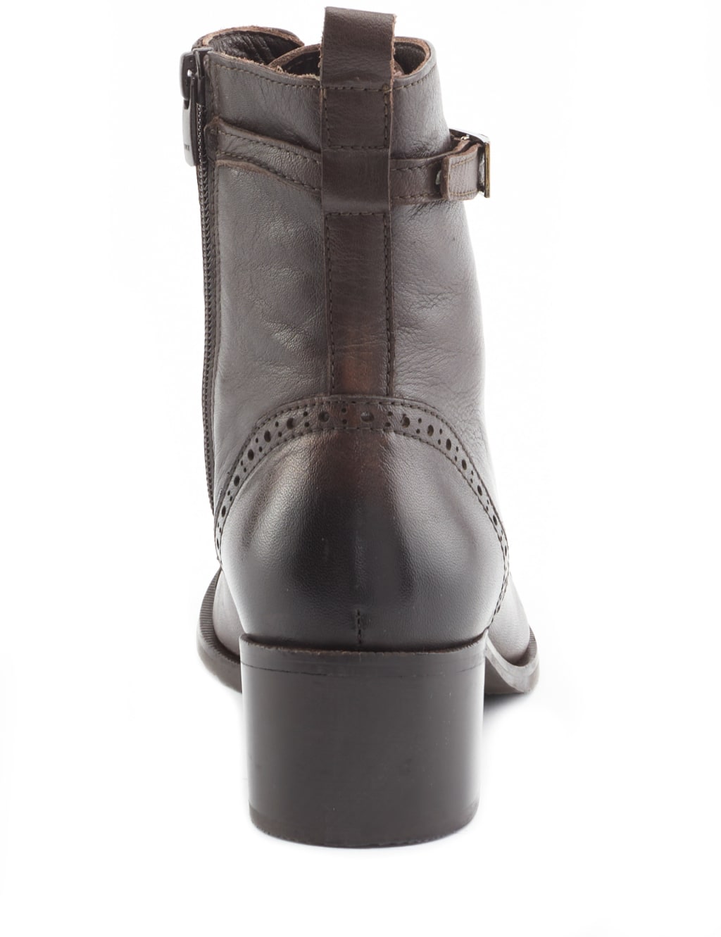 Leather Lace Up Block Heel Ankle Boots 5 of 6