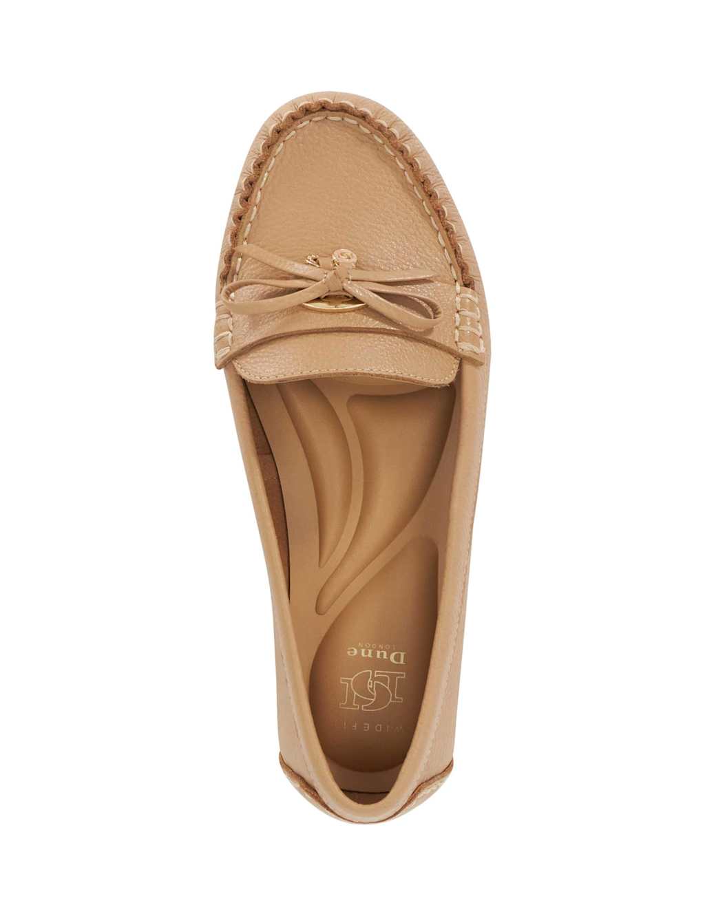 Wide Fit Leather Bow Detail Flat Loafers 2 of 5