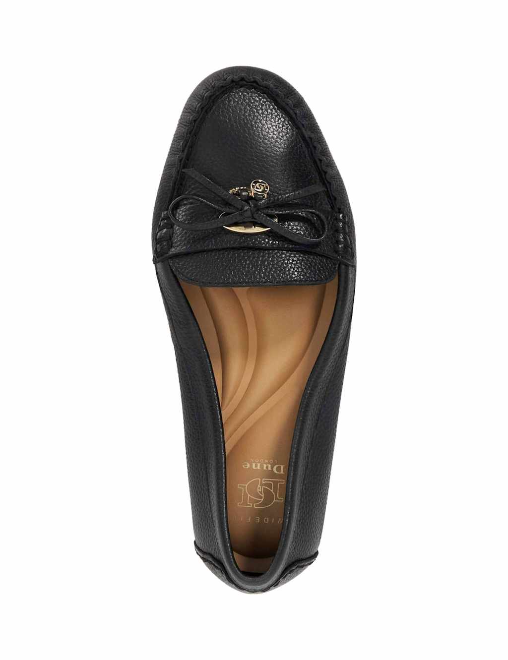 Wide Fit Leather Bow Detail Flat Loafers 2 of 5