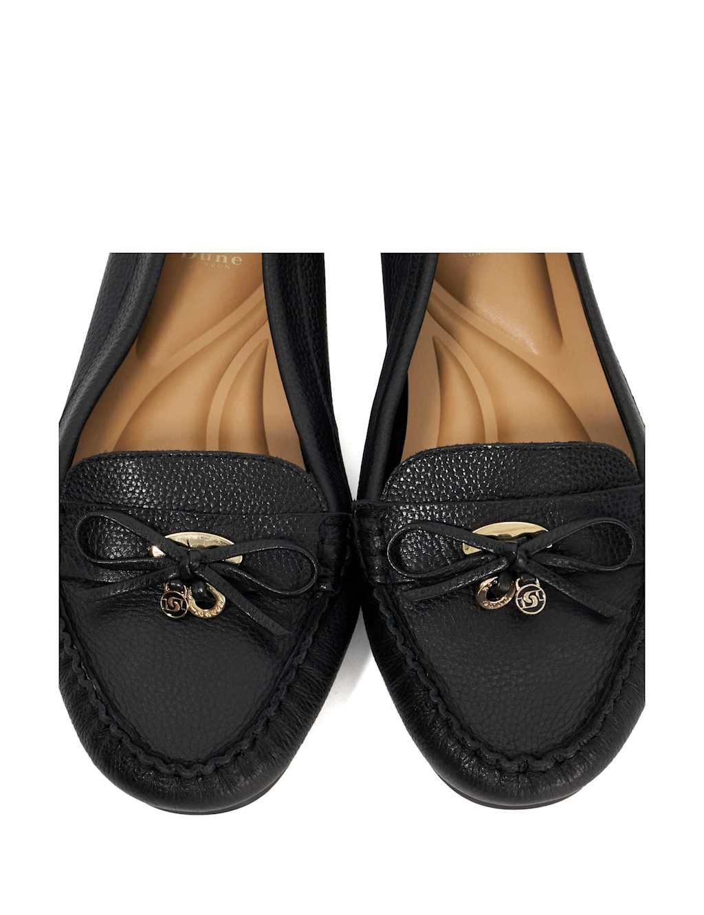 Wide Fit Leather Bow Detail Flat Loafers 5 of 5