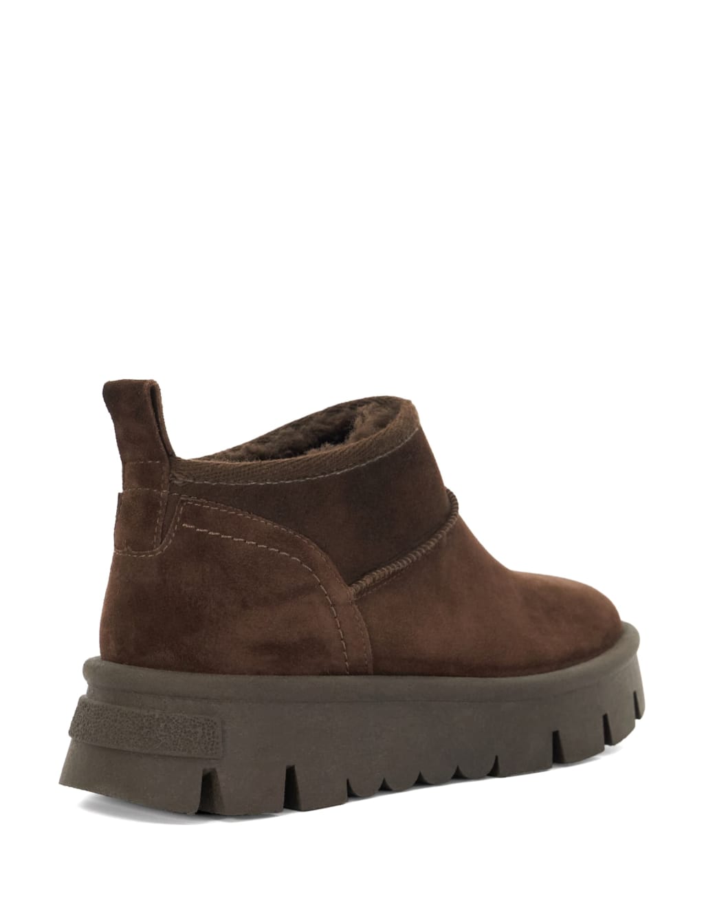 Leather Faux Fur Lining Flatform Ankle Boots 3 of 5