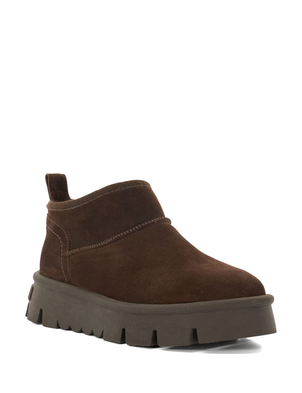 Leather Faux Fur Lining Flatform Ankle Boots 4 of 5