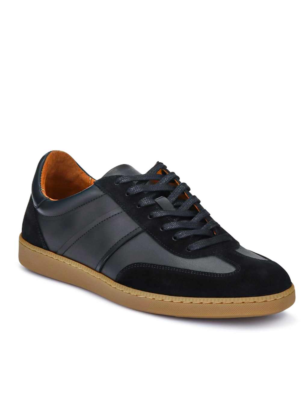 Leather Mixed Texture Lace Up Trainers 5 of 7