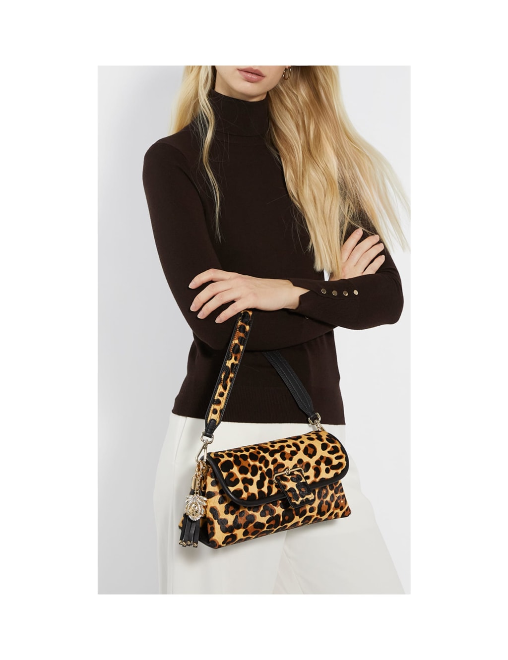 Leopard Print Pillow Shoulder Bag Dune London M S
