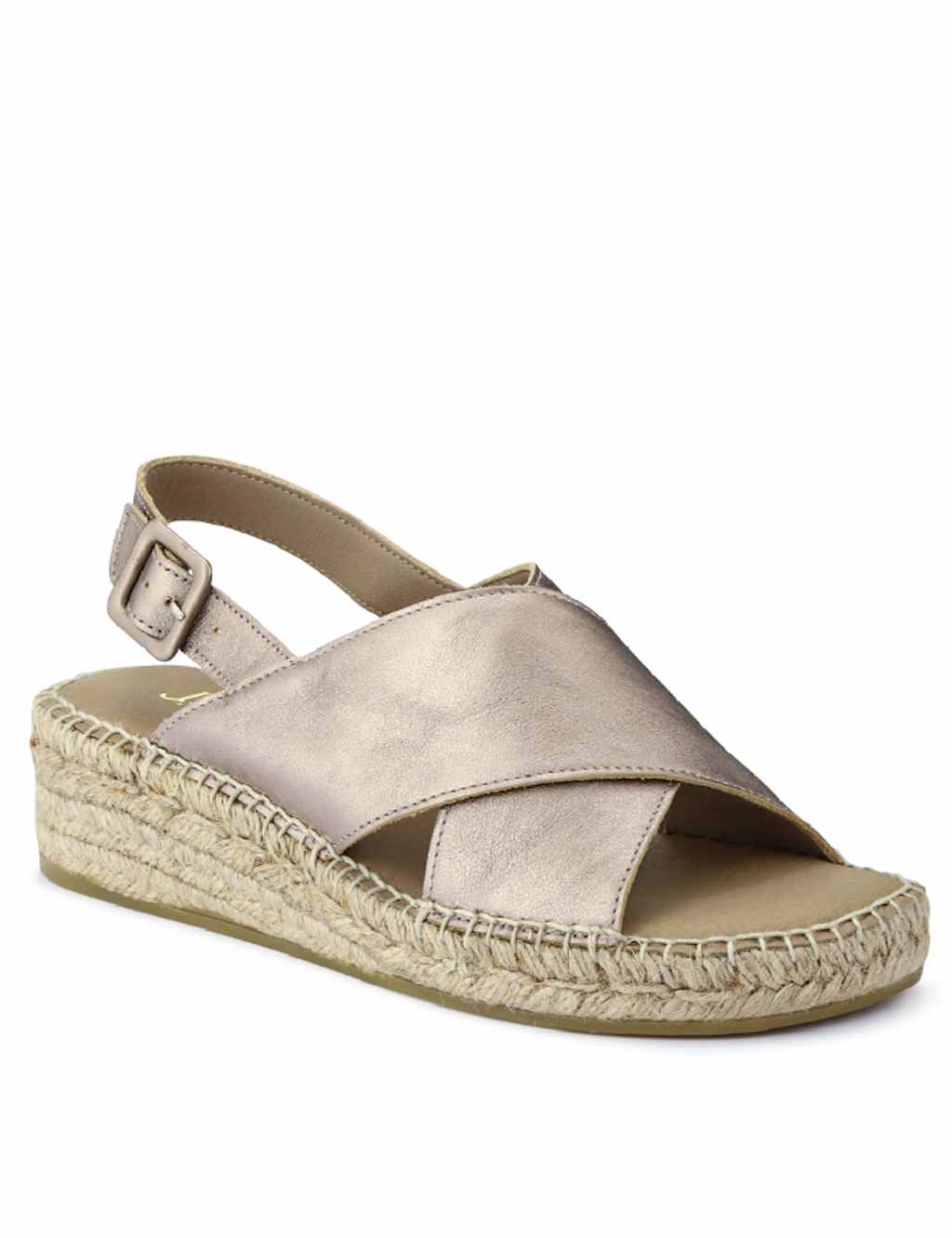 Metallic Leather Wedge Sandals 4 of 7