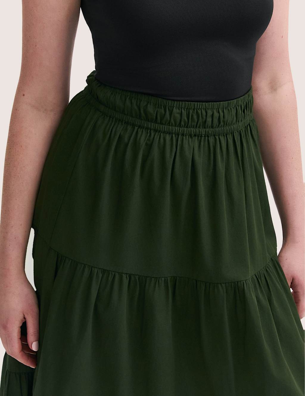 Pure Cotton Midi Tiered Skirt 4 of 4