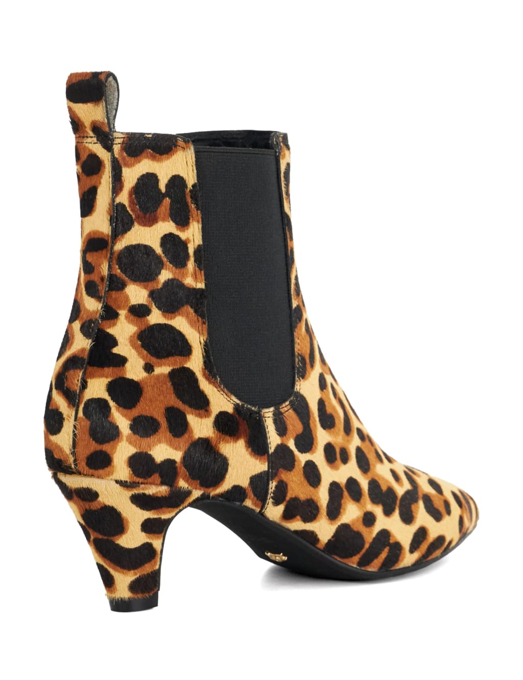 Suede Animal Print Kitten Heel Boots