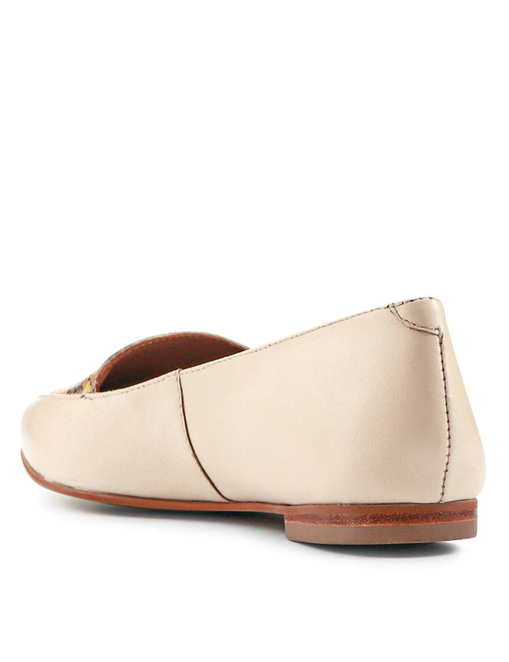 Wide Fit Leather Snake Print Flat Pointed Pumps 6 of 7