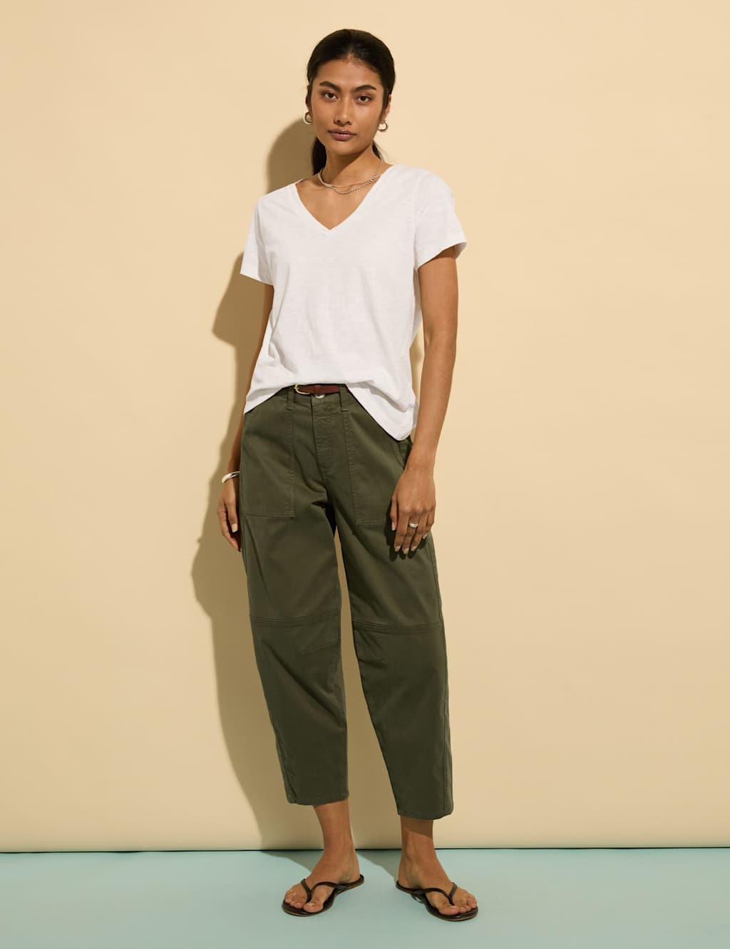 Pure Cotton V-Neck T-Shirt 4 of 4