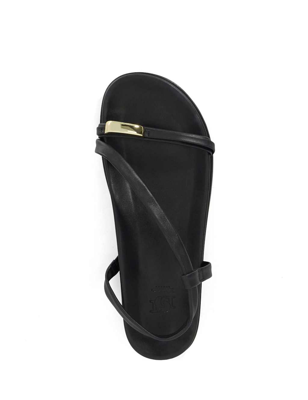 Leather Metallic Detail Strappy Flat Sandals 2 of 5