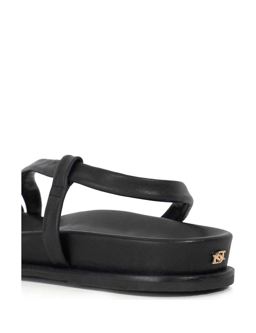 Leather Metallic Detail Strappy Flat Sandals 4 of 5