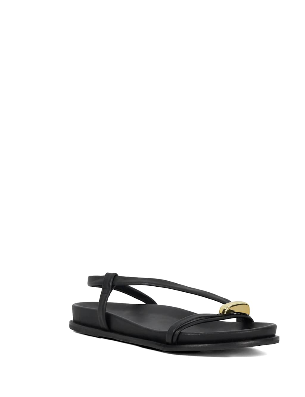 Leather Metallic Detail Strappy Flat Sandals 5 of 5