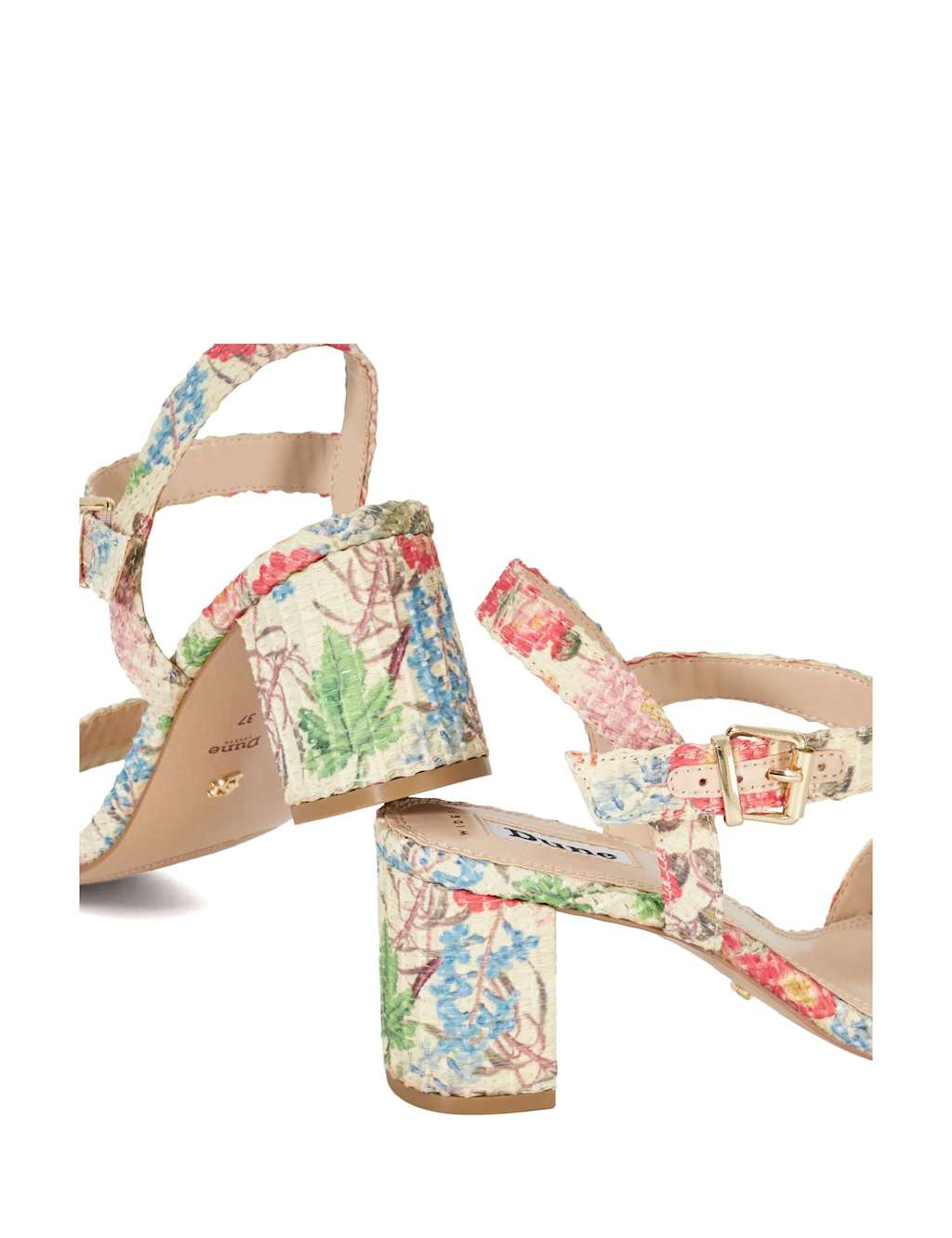 Wide Fit Floral Block Heel Round Toe Sandals 6 of 6