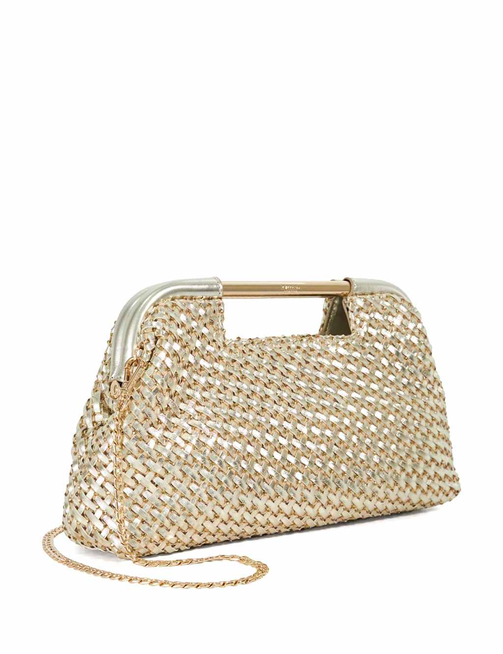 Woven Diamante Chain Strap Clutch Bag 4 of 6