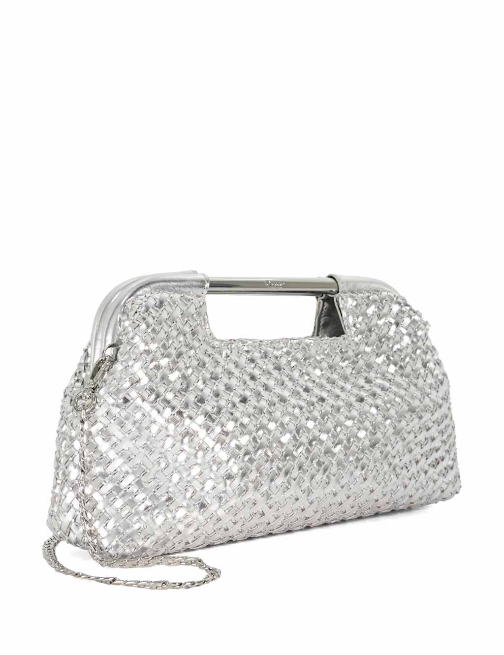Woven Diamante Chain Strap Clutch Bag 3 of 6
