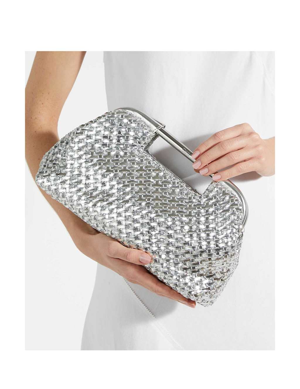 Woven Diamante Chain Strap Clutch Bag 2 of 6