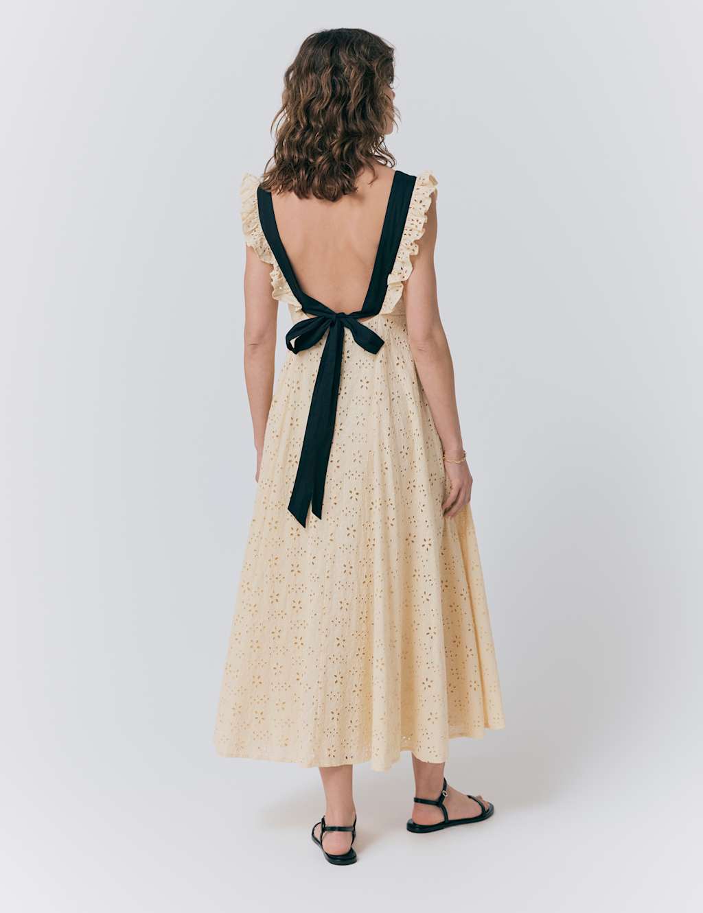 Pure Cotton Broderie Midaxi Skater Dress 2 of 5
