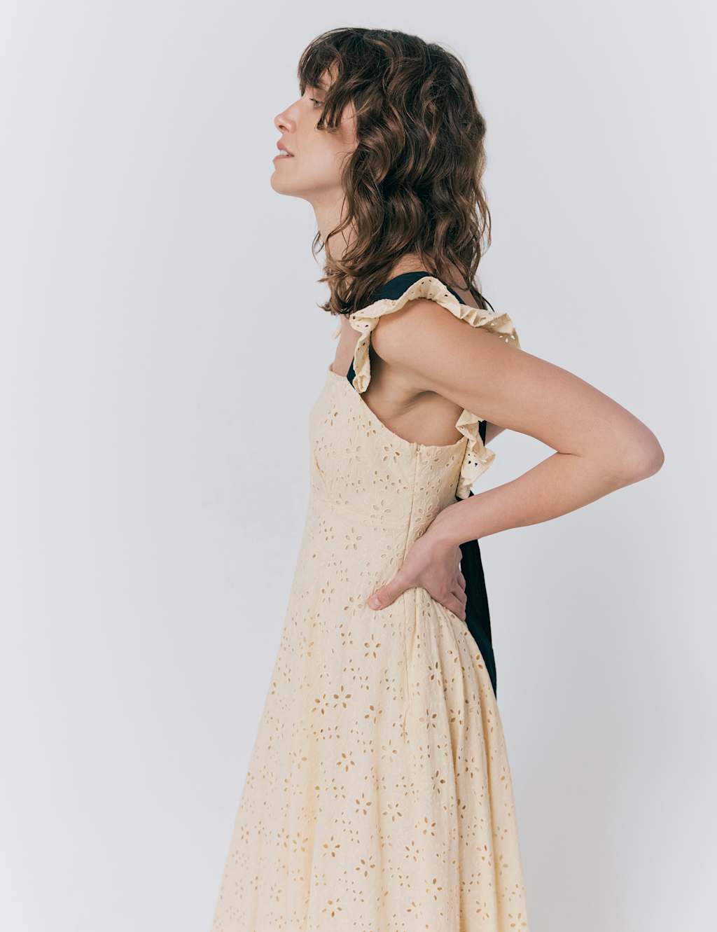 Pure Cotton Broderie Midaxi Skater Dress 4 of 5