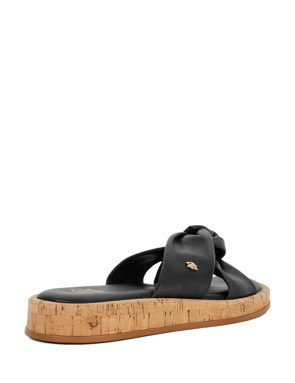 Leather Cork Cross Strap Flat Sandals 3 of 5