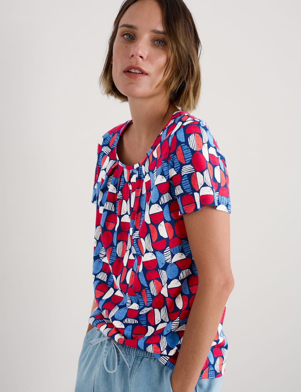 Cotton Blend Geometric T-Shirt 3 of 4