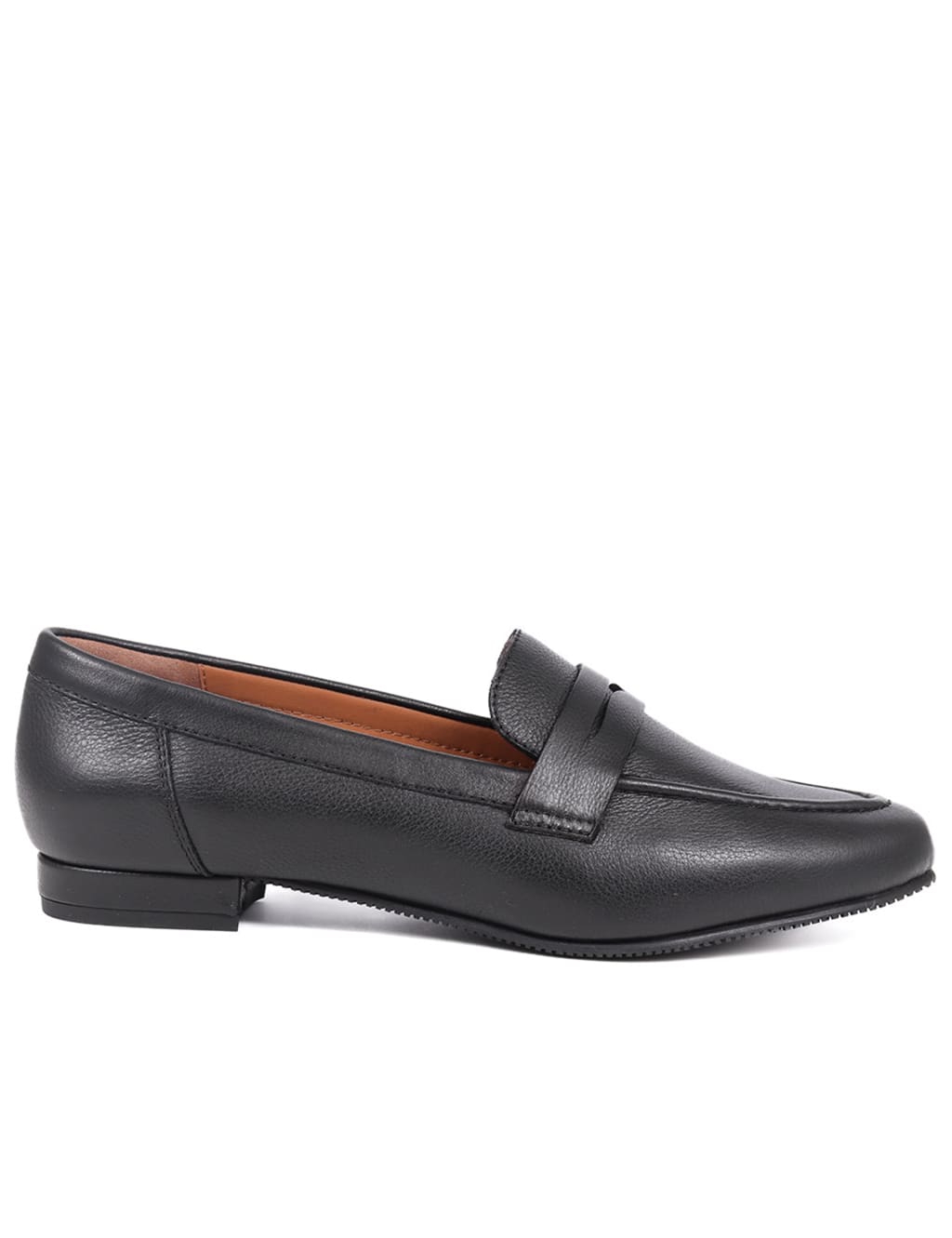 Wide Fit Leather Flat Loafers