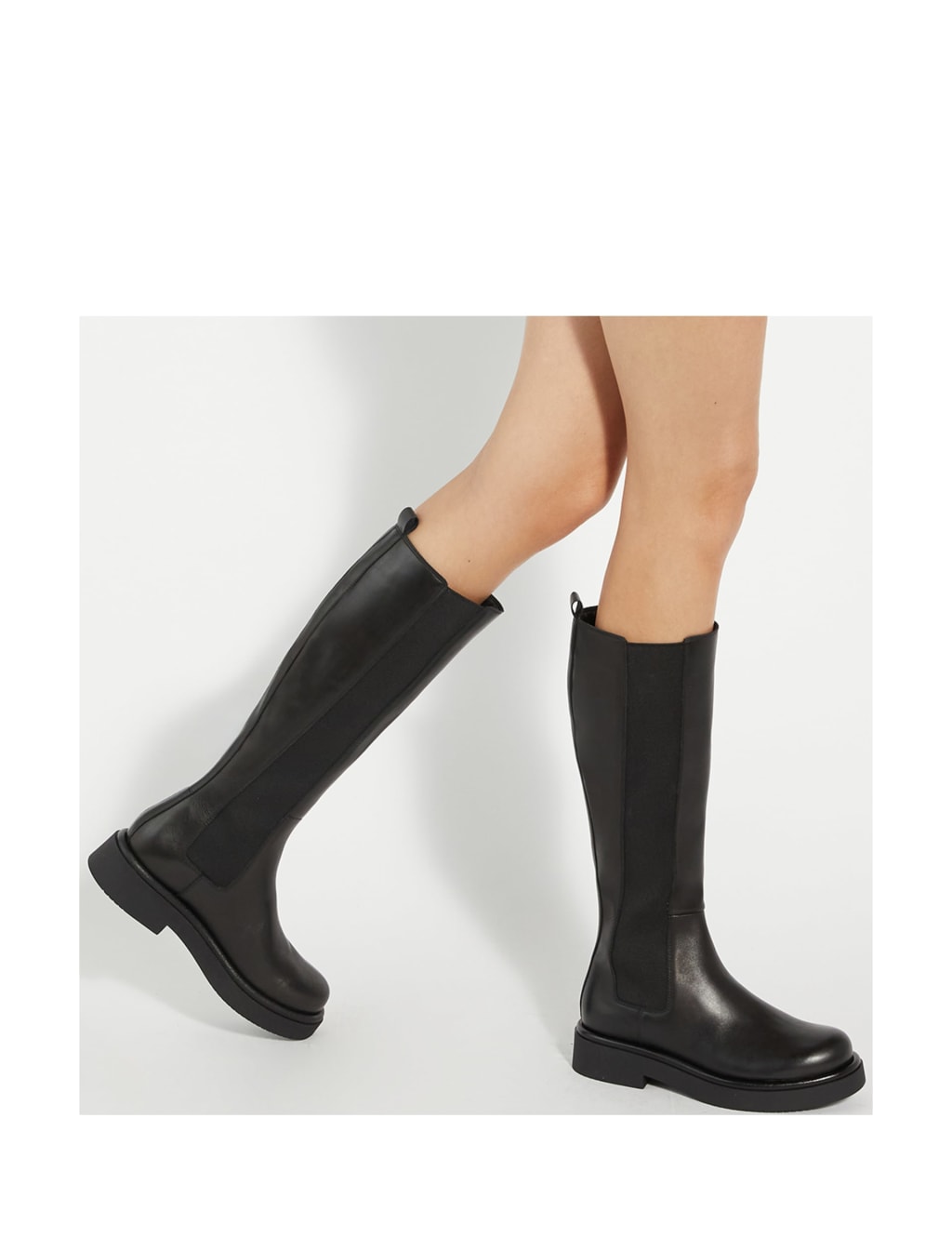 Leather Block Heel Knee High Boots Dune London M S