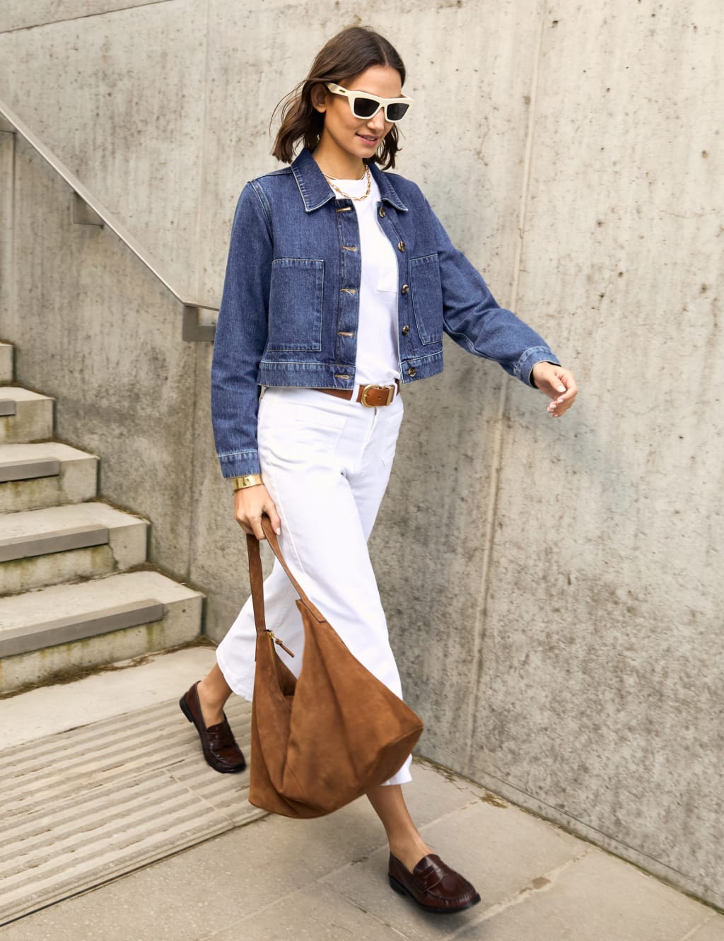 Denim Cropped Jacket 3 of 5