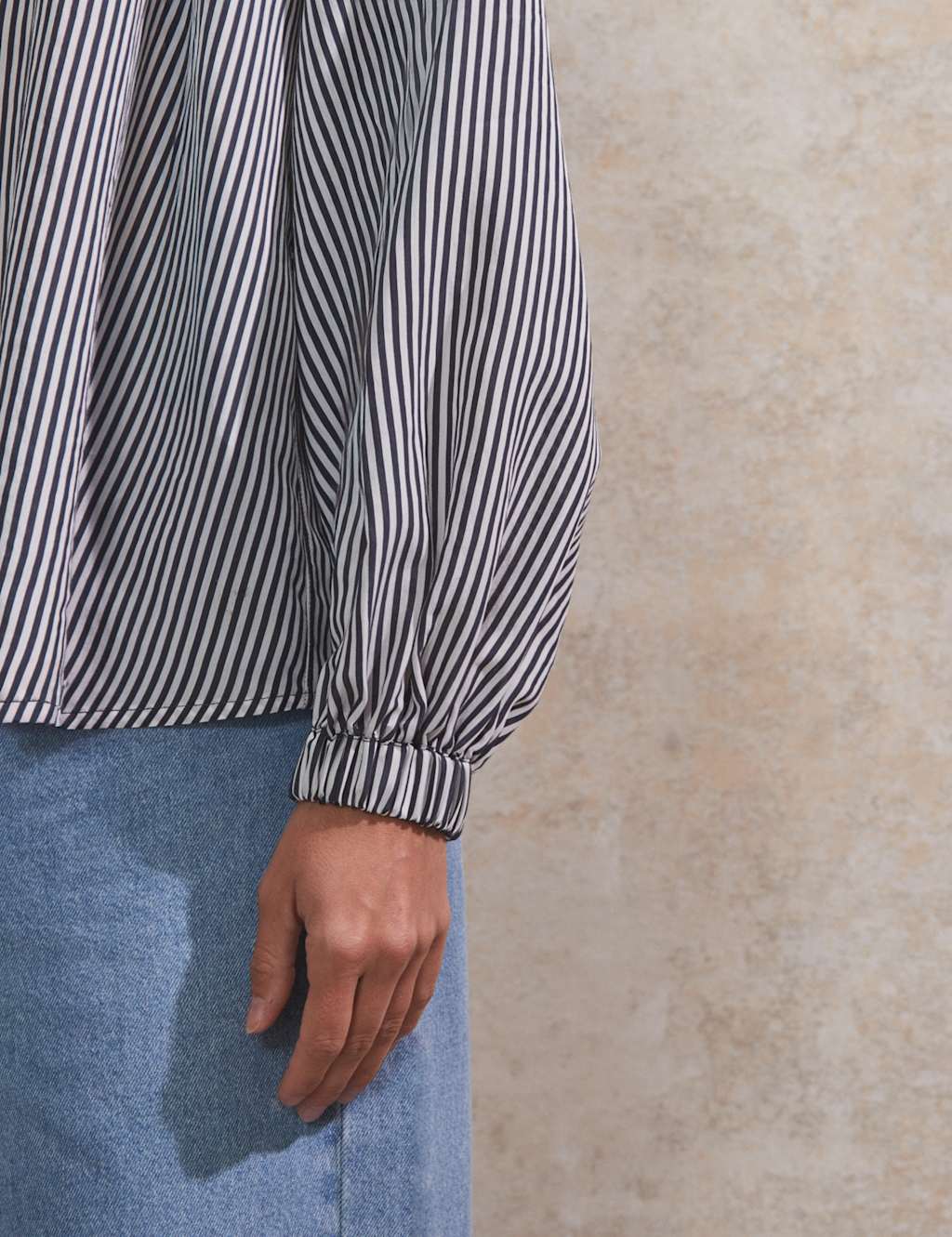 Striped Crew Neck Relaxed Blouse 4 of 5