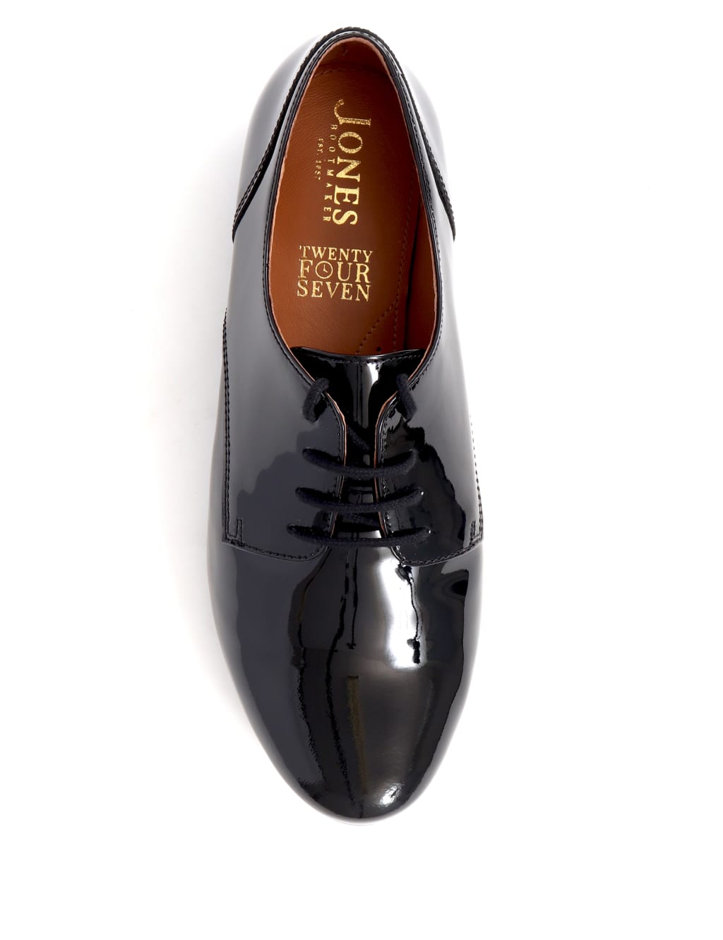 Wide Fit Leather Patent Brogues 4 of 7
