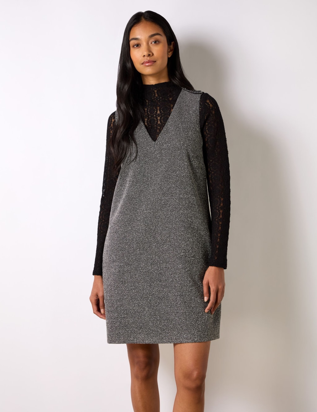V-Neck Mini Shift Dress 2 of 4