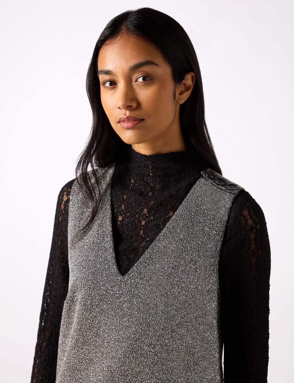 V-Neck Mini Shift Dress 4 of 4