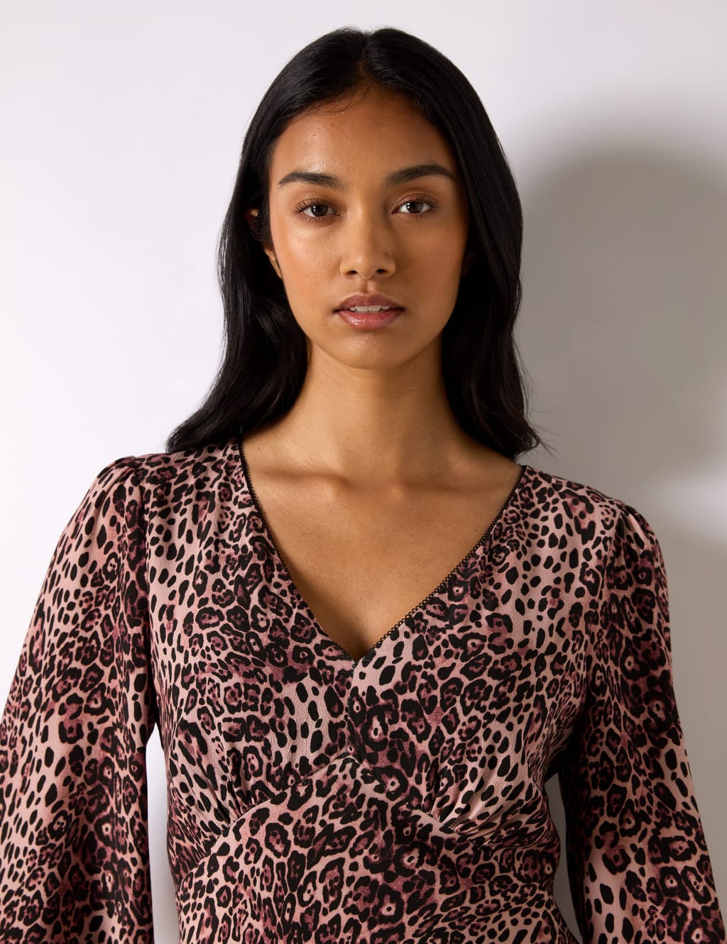 Animal Print V-Neck Midi Tea Dress 4 of 4