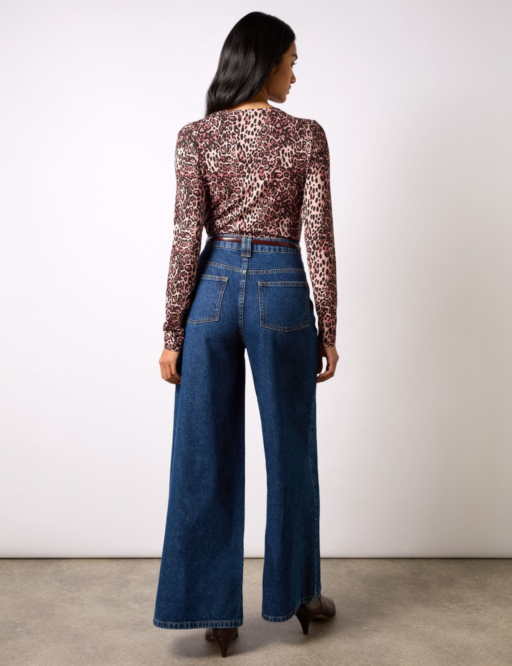 Jersey Animal Print VNeck Wrap Detail Top RO&ZO M&S