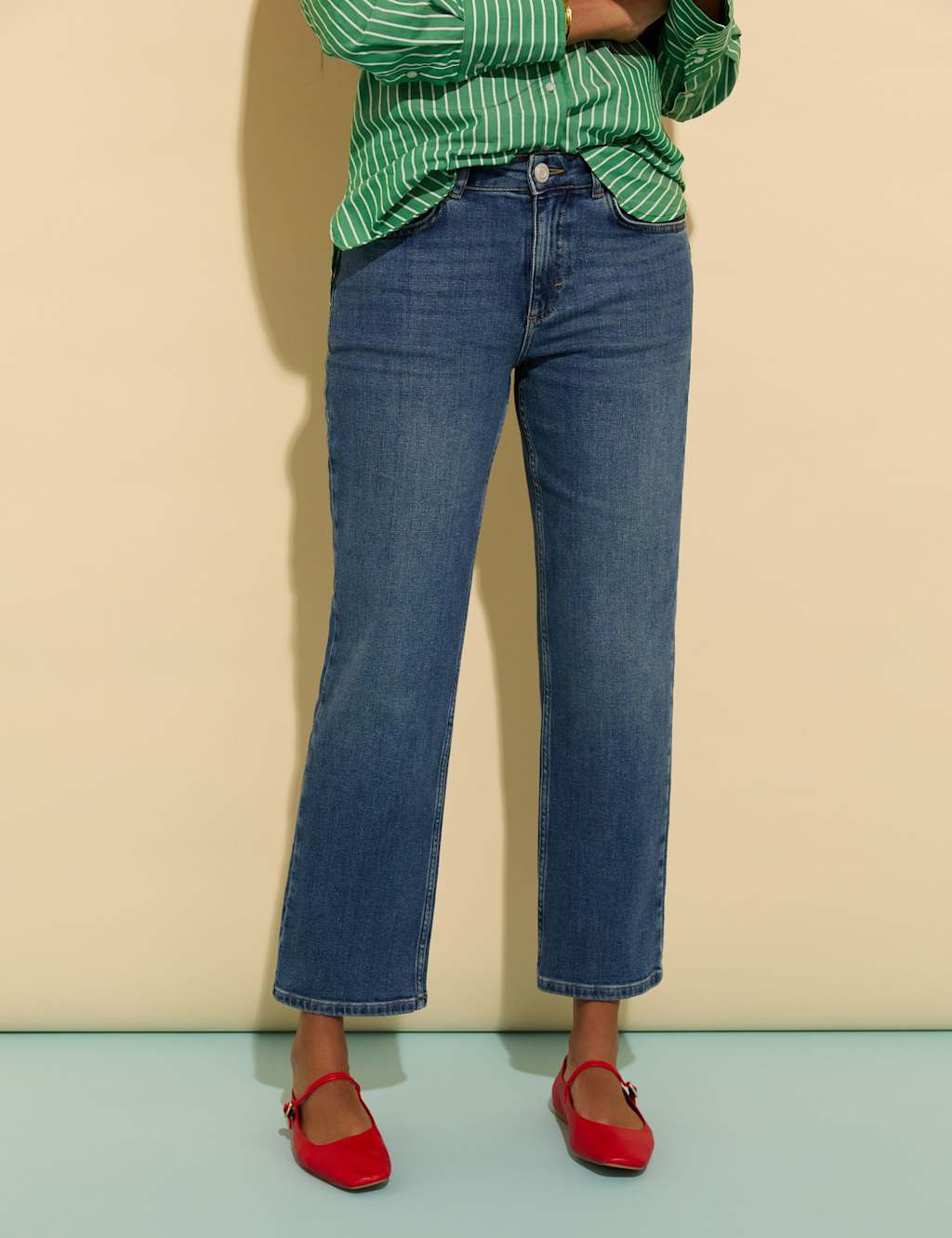 High Waisted Straight Leg Jeans 2 of 4
