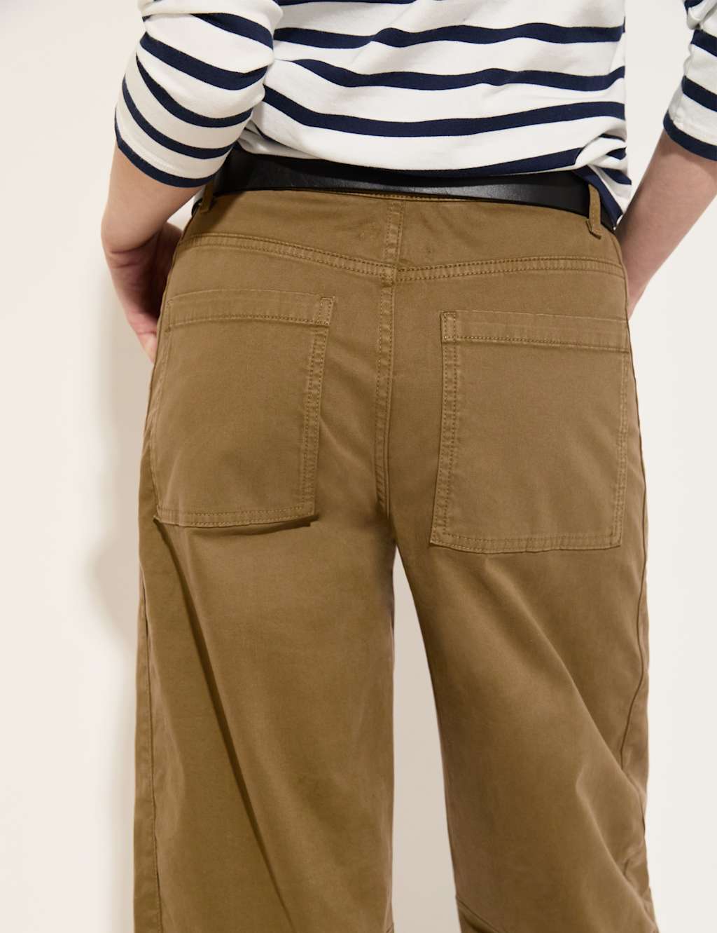 Cotton Rich Barrel Leg Cropped Trousers 6 of 6