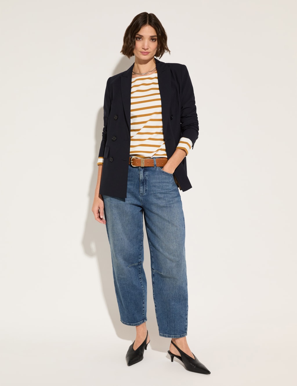 Pure Cotton Striped Round Neck Top 2 of 3