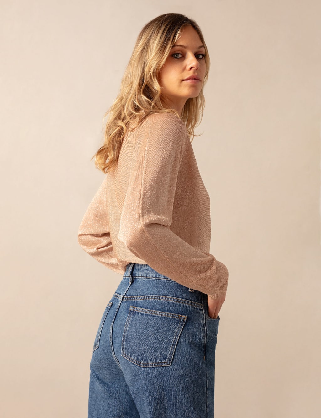 Sparkly V-Neck Wrap Relaxed Cardigan 4 of 5