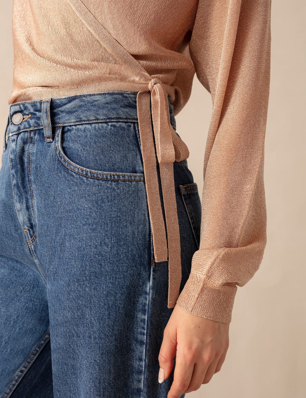 Sparkly V-Neck Wrap Relaxed Cardigan 5 of 5
