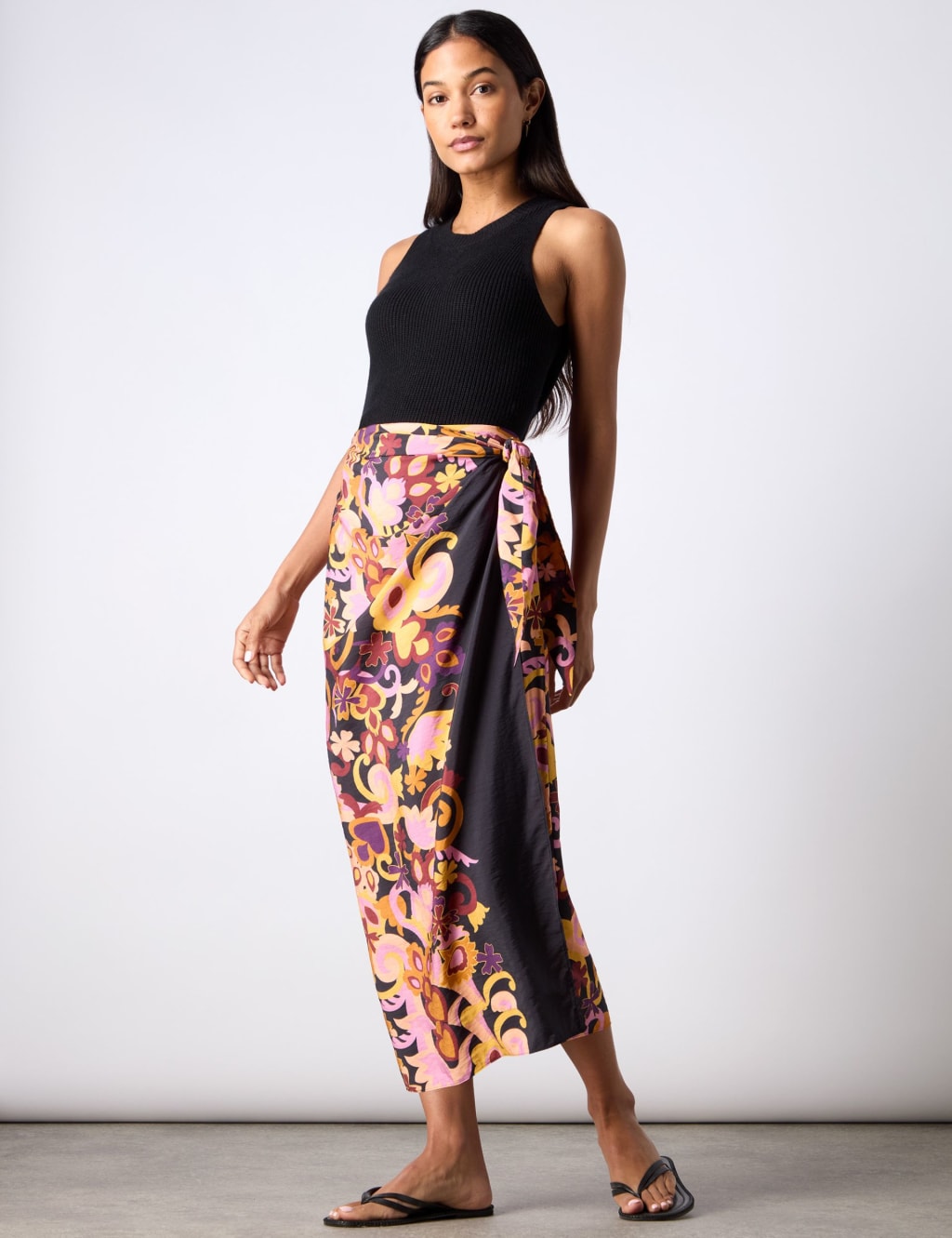 Paisley Midi Wrap Skirt 3 of 7