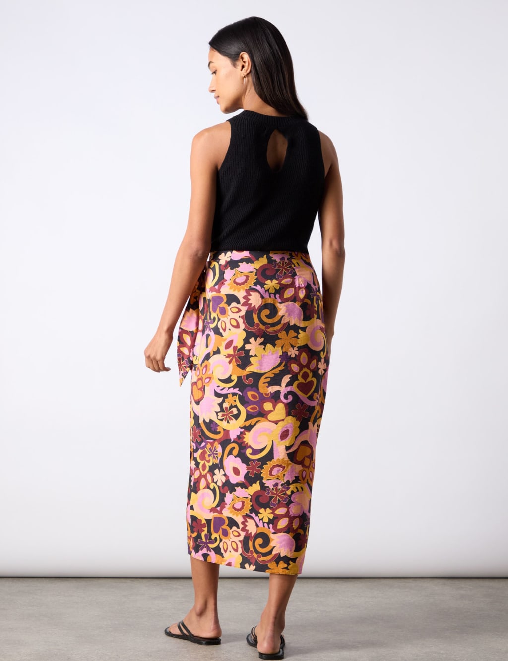 Paisley Midi Wrap Skirt 4 of 7