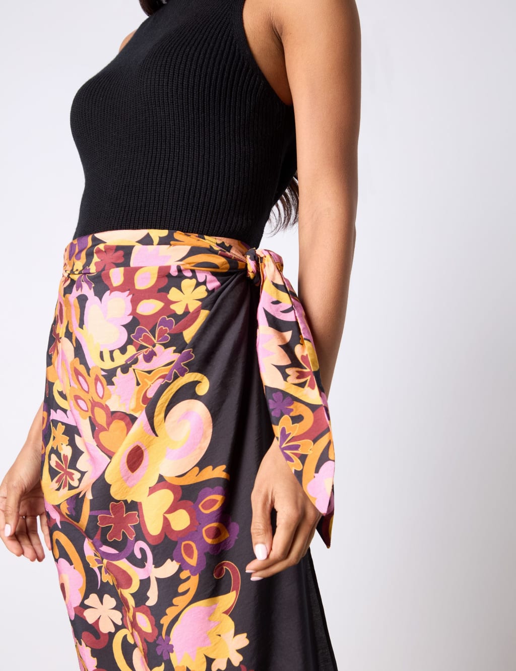 Paisley Midi Wrap Skirt 6 of 7