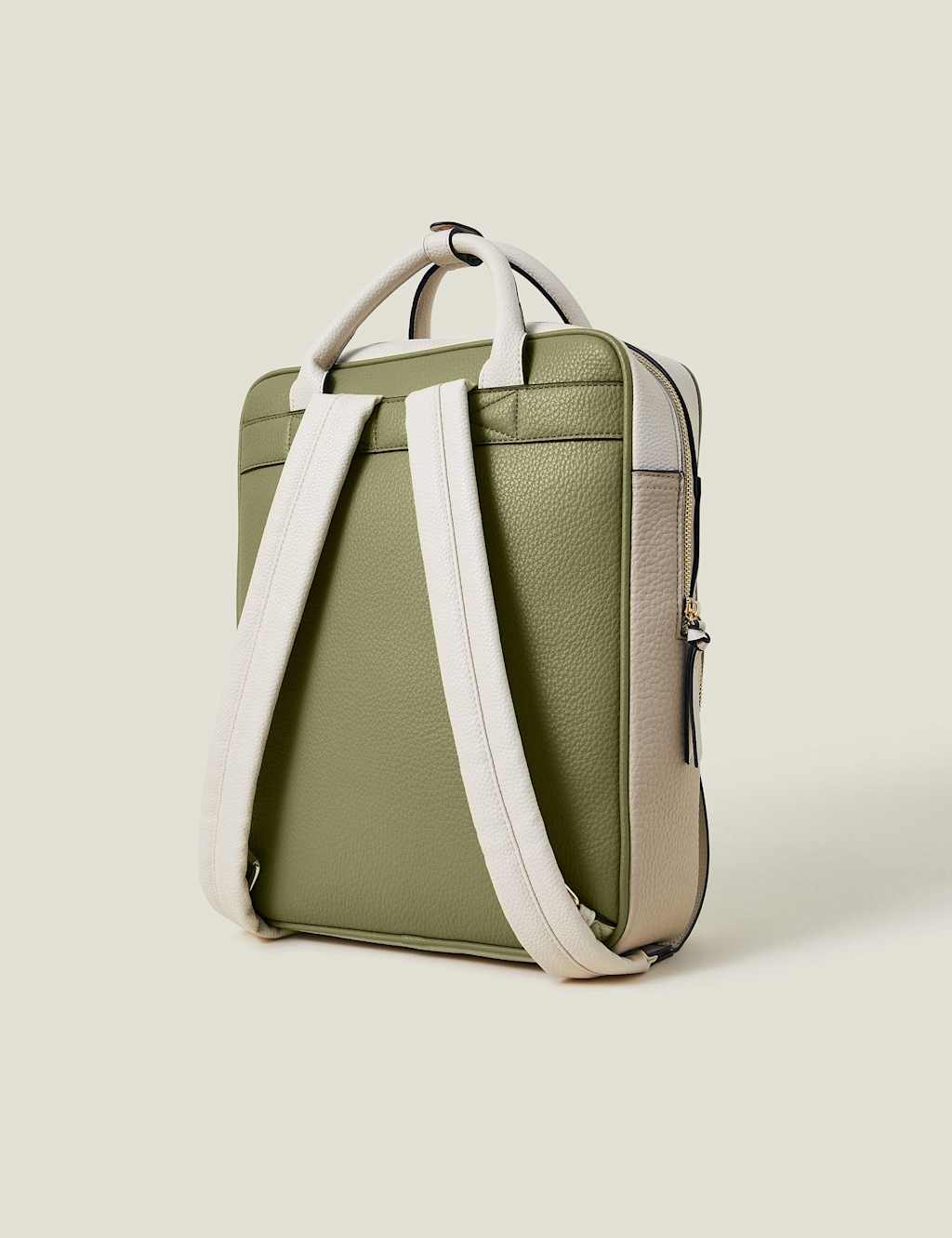 Faux Leather Colour Block Top Handle Backpack 2 of 5